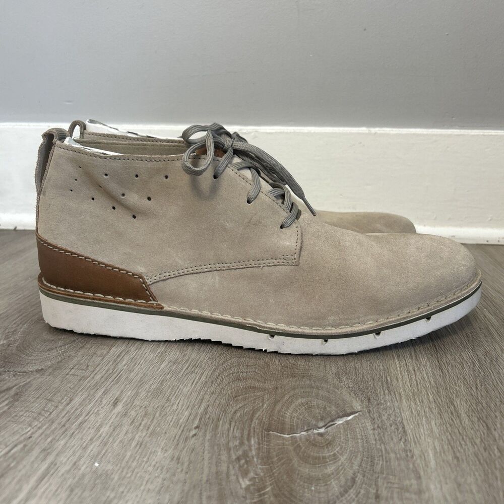 Clarks Capler Mid Chukka Boots Mens 13 Suede Desert Sand Brown Beige Shoes